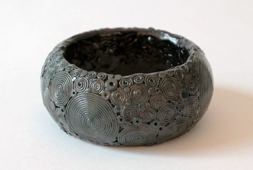Bracelet gris en pâte polymère Spirales fait main - MADEheart.com
