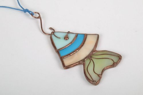Stained glass pendant Fish - MADEheart.com