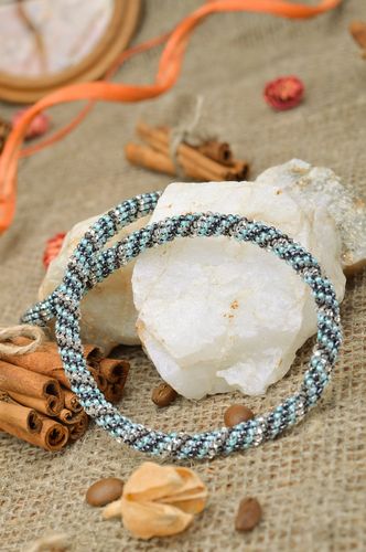 Handmade plain beaded cord necklace for girl neck jewelry - MADEheart.com