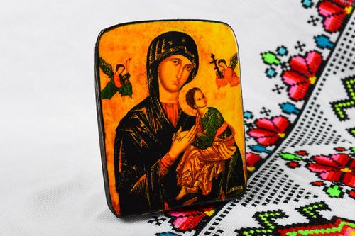 Icone religieuse bois fait main Objet religieux Déco maison cadeau Art religieux - MADEheart.com