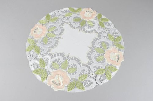 Guardanapo oval painel feito à mão Rosas guardanapo decorativo de tecido - MADEheart.com