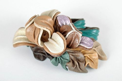 Brooch-hairpin made of genuine leather - MADEheart.com