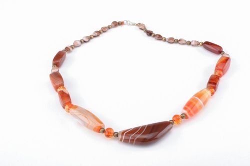 Bead necklace with natural stones and Czech glass - MADEheart.com