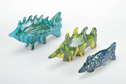 Conjunto de estatueta de cerâmica Peixes - MADEheart.com