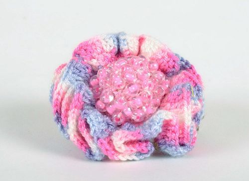Knitted brooch-hairpin Flower - MADEheart.com