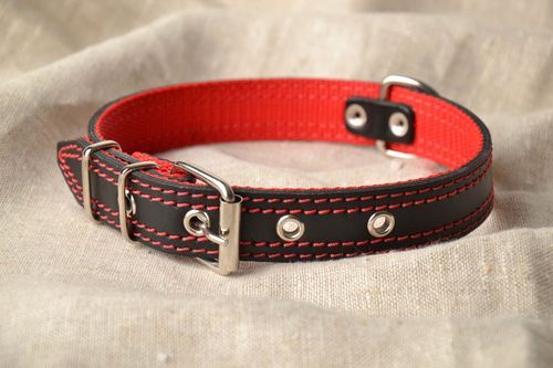 Braunes Leder Hundehalsband - MADEheart.com