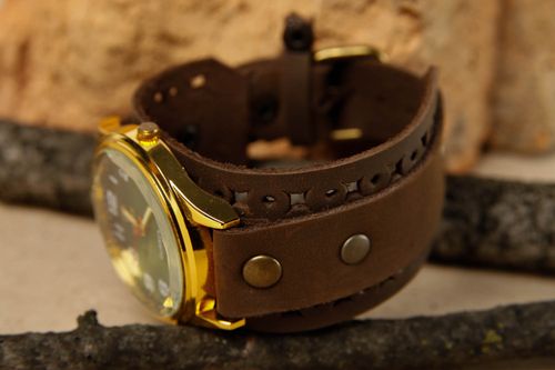 Bracciale per orologio fatto a mano accessorio originale braccialetto in pelle - MADEheart.com