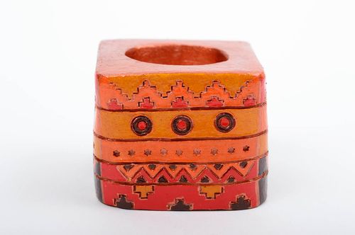 Bougeoir céramique fait main Bougeoir cube peint motifs ethniques Déco maison - MADEheart.com