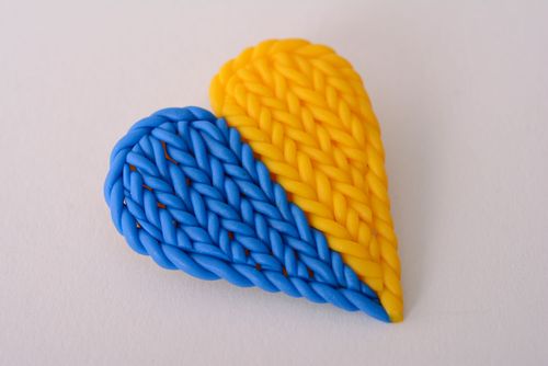 Broche de cerâmica plástica coração do patriota - MADEheart.com