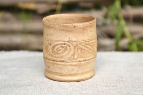 Vaso de chupito hecho a mano regalo original vasija de cerámica para tomar vodka - MADEheart.com