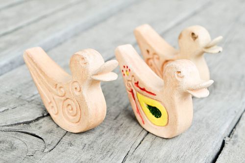 Handmade ceramic penny whistle folk toys best gifts for kids small gifts - MADEheart.com
