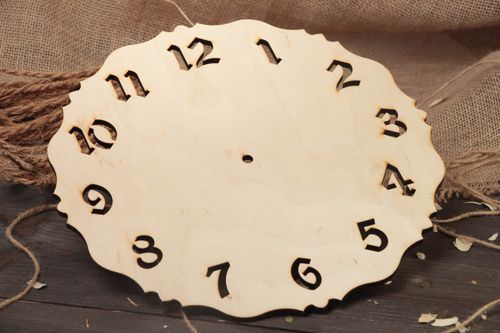 Handmade plywood craft blank for decoration round large interior wall clock   - MADEheart.com