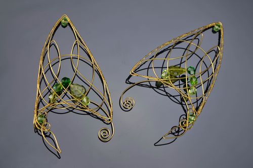 Cuffs boucles doreilles originales faites main avec cristal Elfe - MADEheart.com