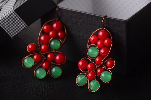 Handmade beaded earrings stylish beautiful earrings designer accessory - MADEheart.com