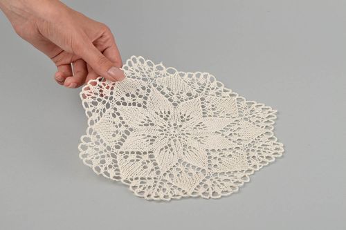 Handmade unique knitted napkin designer kitchen interior idea stylish present - MADEheart.com