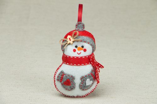 Christmas toy made of felt Snowman - MADEheart.com