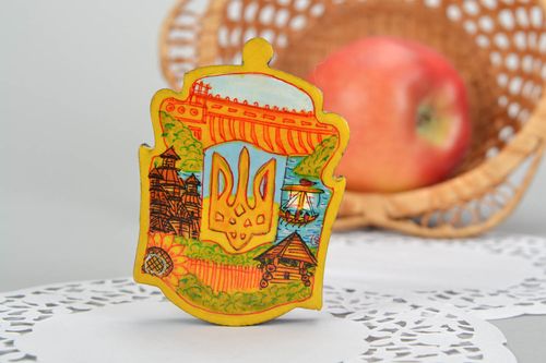 Handmade magnet Emblem of Ukraine - MADEheart.com