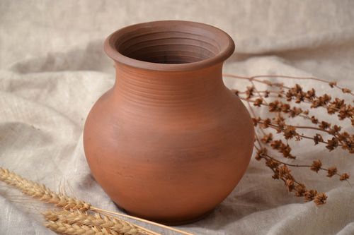 60 oz clay terracotta handmade water jug 2,33 lb - MADEheart.com