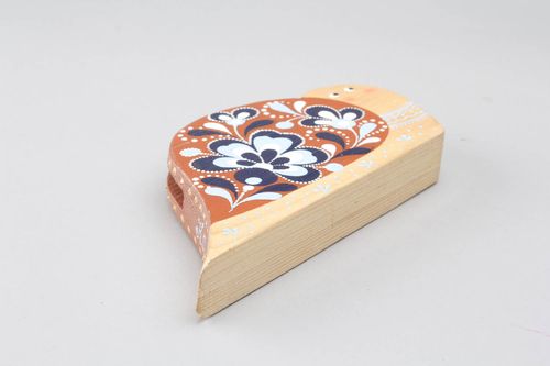 Porta-guardanapos de cozinha de madeira decorado com pintura a mão Caracol - MADEheart.com