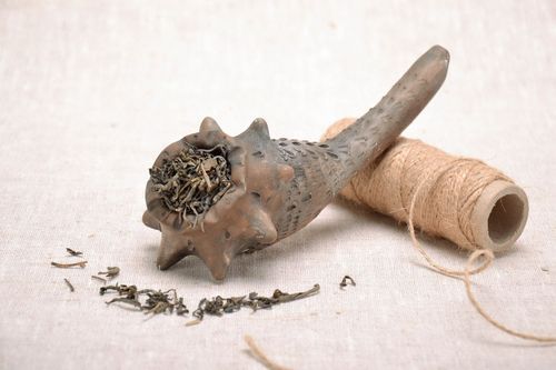 Decorative clay tube for smoking - MADEheart.com