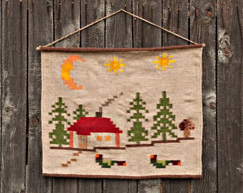 Embroidered wool tapestry - MADEheart.com