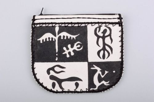 Текстильный кошелек из брезента ручной работы с двумя карманами Наскальный - MADEheart.com