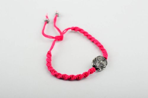 Handmade cute crimson bracelet unusual textile bracelet designer jewelry - MADEheart.com
