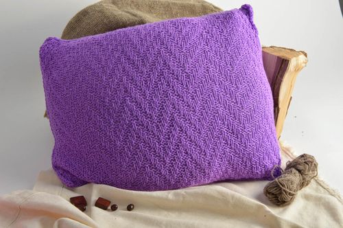 Beautiful handmade designer knitted pillowcase for interior decor - MADEheart.com