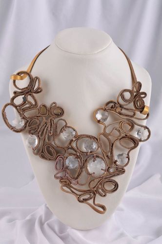 Halskette aus Stoff handgemachte Collier Halskette Leder Schmuck für Frauen - MADEheart.com