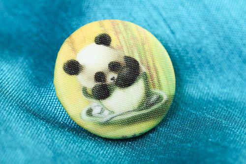 Botón bonito hecho a mano accesorio para ropa botón para manualidades Panda - MADEheart.com