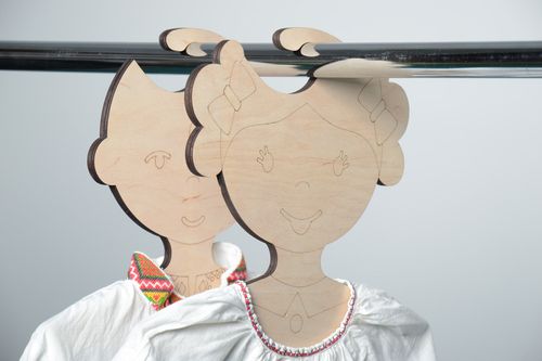 Unusual plywood childrens clothes hanger for painting - MADEheart.com