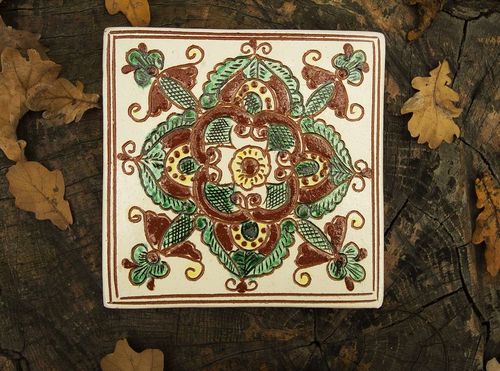 Piastrella in ceramica fatta a mano Arazzo decorativo Decorazioni di casa  - MADEheart.com