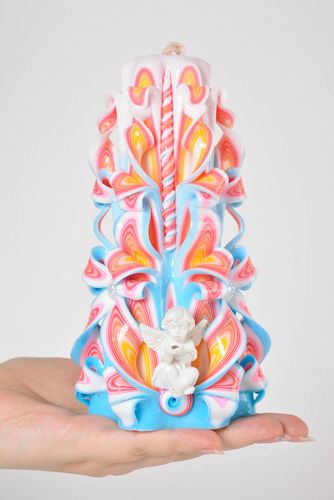 Vela tallada de parafina hecha a mano objeto de decoración adorno para casa  - MADEheart.com