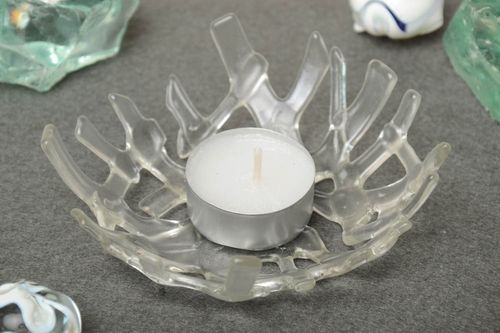 Soporte para velas de cristal hecho a mano para velas planas original estiloso - MADEheart.com