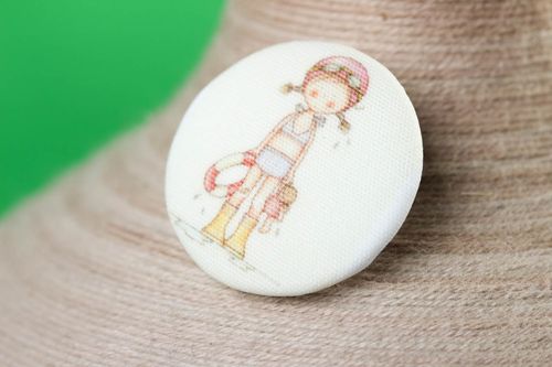 Beautiful handmade plastic button unusual fabric button needlework supplies - MADEheart.com
