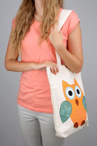 Fabric bag Red Owl - MADEheart.com