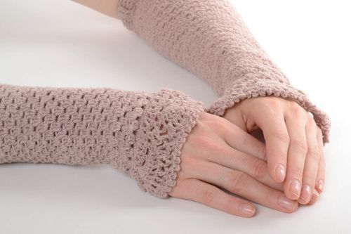 Mezziguanti a maglia fatti a mano guanti senza dita guantini scaldamani - MADEheart.com