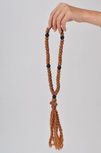 Braune Gebetskette Christen handmade religiöses Geschenk Accessoire für Männer - MADEheart.com