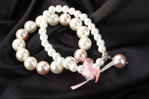 Bracciali di perle fatti a mano braccialetti originali da polso per donna 2 pz - MADEheart.com