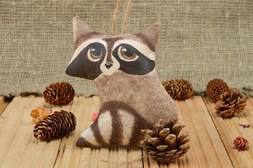 Handmade scented fabric soft toy in the shape of small raccoon - MADEheart.com