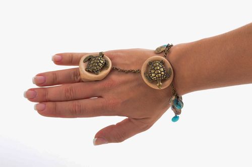 Bracelet bague fait main Bijou de mode clair Accessoire pour femme original - MADEheart.com