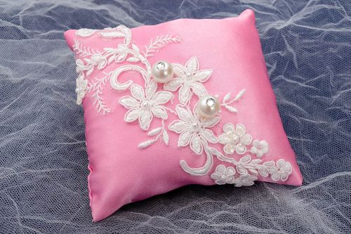 Handmade pillow designer wedding pillow handmade pillow for rings unusual pillow - MADEheart.com