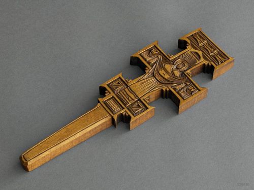 Croce di legno da parete fatta a mano Croce ortodossa Decorazioni di casa - MADEheart.com