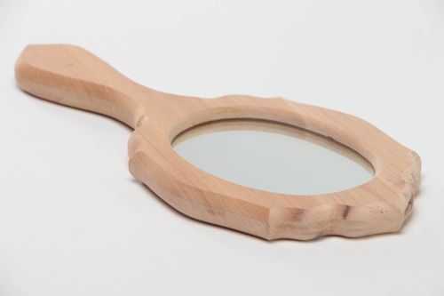 Pieza de madera para manualidades hecha a mano espejo original para decoupage - MADEheart.com