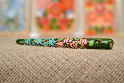 Penna fischietto di legno fatta a mano penna decorativa souvenir con pittura  - MADEheart.com