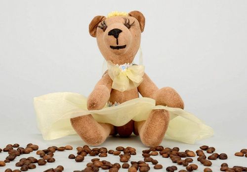 Soft fragrant toy Bear in yellow dress - MADEheart.com