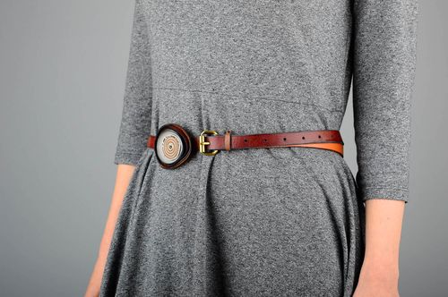 Cintura con spilla in pelle fatta a mano cinghia di moda bella accessori donna - MADEheart.com