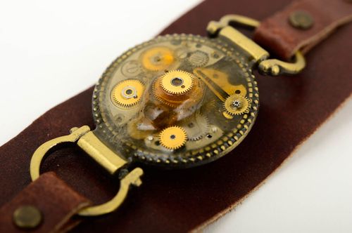 Handmade leather bracelet designer accessories steampunk bracelets for women - MADEheart.com