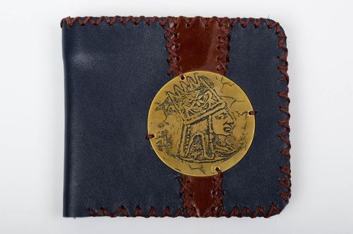 Unusual leather wallet handmade stylish purse unisex designer accessory - MADEheart.com