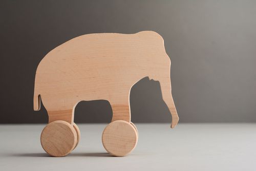 Ébauche en bois décorative faite main Jouet éléphant - MADEheart.com